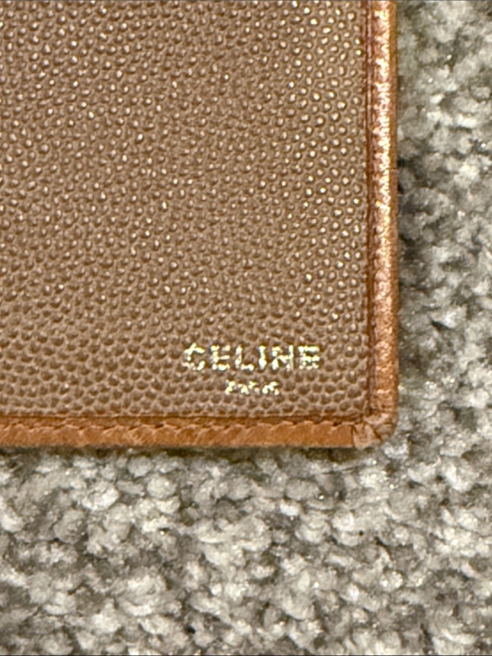 Celine Taupe Suede Continental Wallet with Gold Hardware - Picture 7 of 8